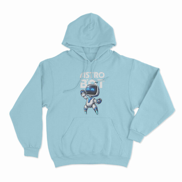 Astro Bot Cartoon Character Hoodie Sky Blue 3xl