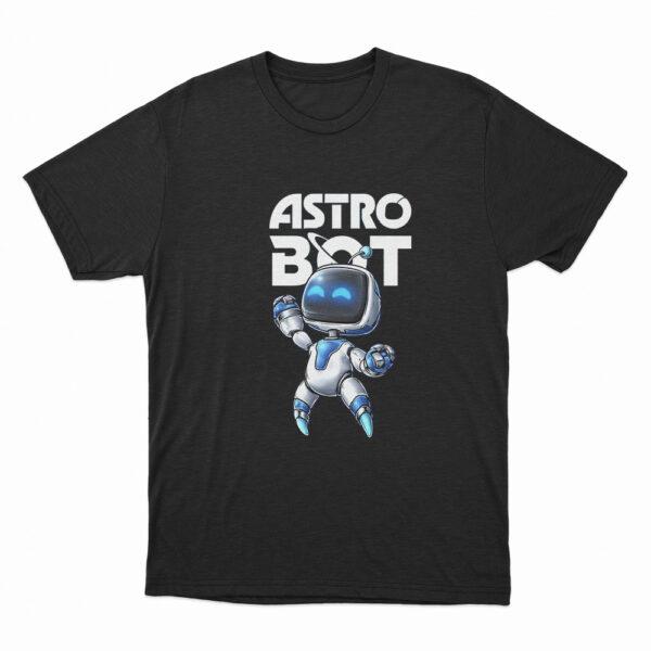 Astro Bot Cartoon Character T Shirt Black 3xl