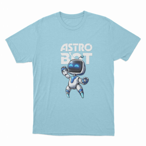 Astro Bot Cartoon Character T Shirt Sky Blue 3xl