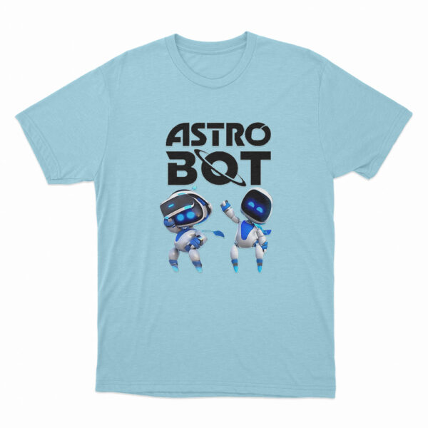 Astro Bot Characters Logo T Shirt Sky Blue 3xl