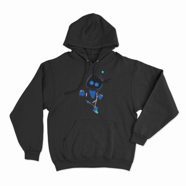 Astro Bot Cute Blue And White Character Hoodie Black 3xl