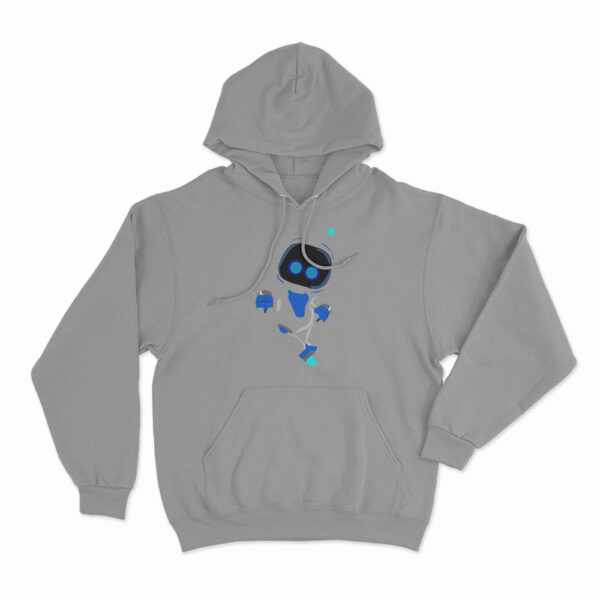 Astro Bot Cute Blue And White Character Hoodie Grey 3xl