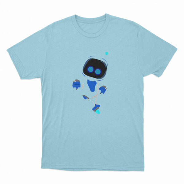 Astro Bot Cute Blue And White Character T Shirt Sky Blue 3xl