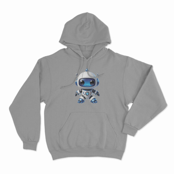 Astro Bot Cute Cartoon Robot Illustration Hoodie Grey 3xl