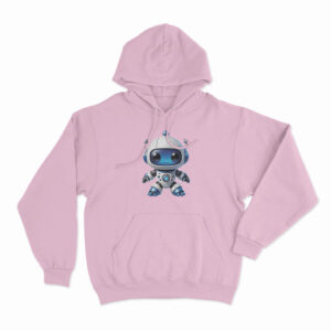 Astro Bot Cute Cartoon Robot Illustration Hoodie Pink 3xl