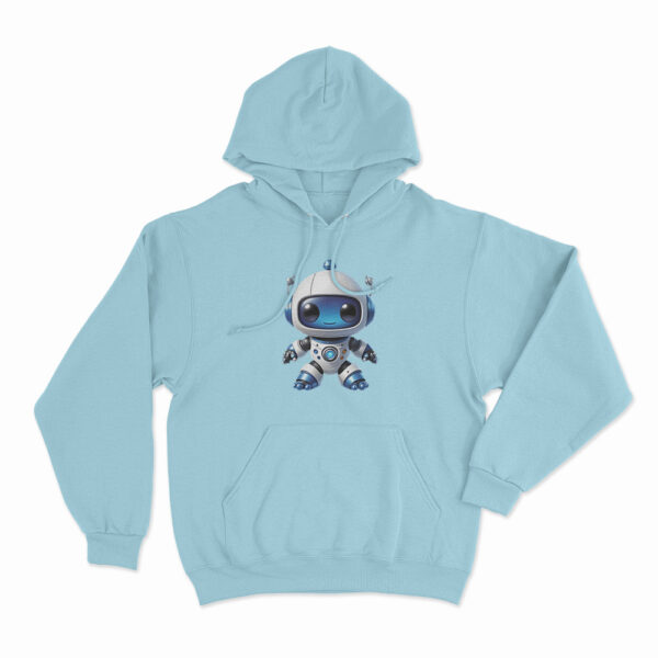 Astro Bot Cute Cartoon Robot Illustration Hoodie Sky Blue 3xl