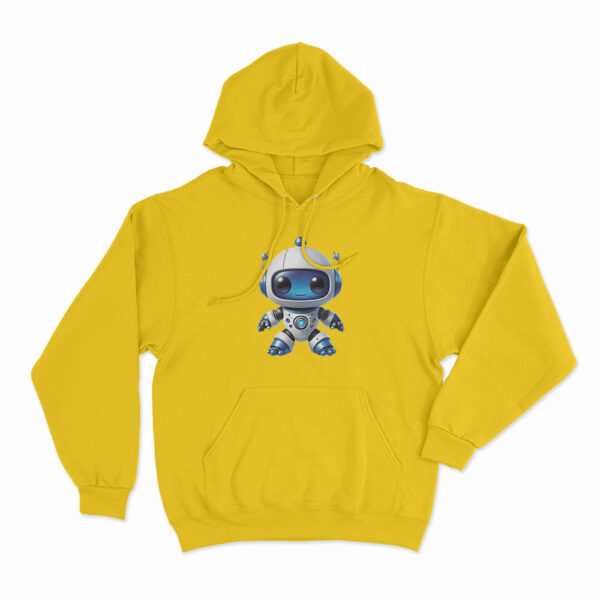 Astro Bot Cute Cartoon Robot Illustration Hoodie Yellow 3xl