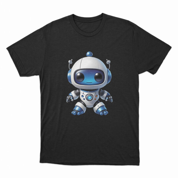 Astro Bot Cute Cartoon Robot Illustration T Shirt Black 3xl