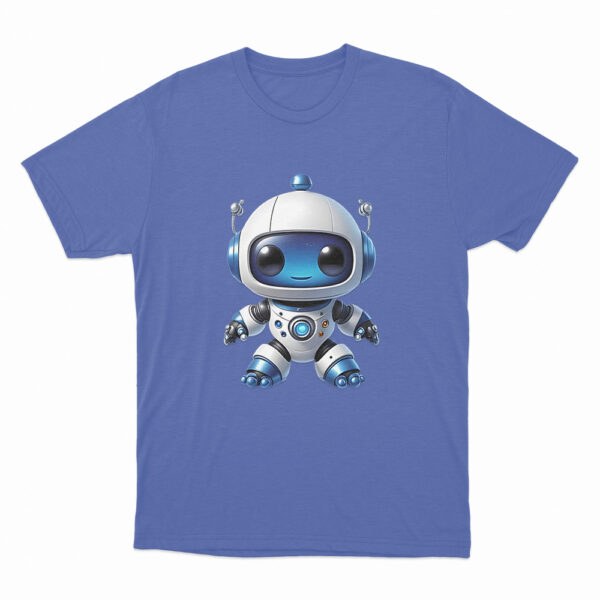 Astro Bot Cute Cartoon Robot Illustration T Shirt Blue 3xl