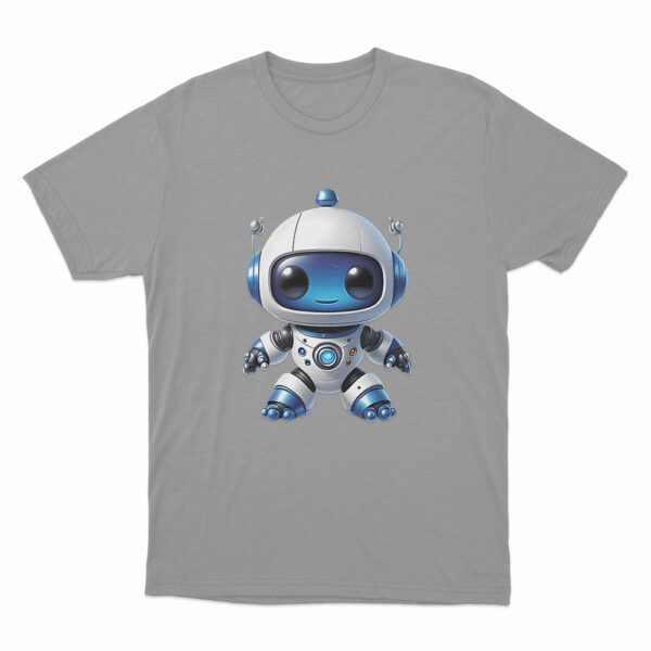 Astro Bot Cute Cartoon Robot Illustration T Shirt Grey 3xl