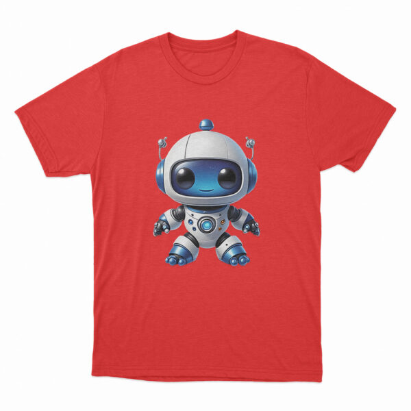 Astro Bot Cute Cartoon Robot Illustration T Shirt Red 3xl