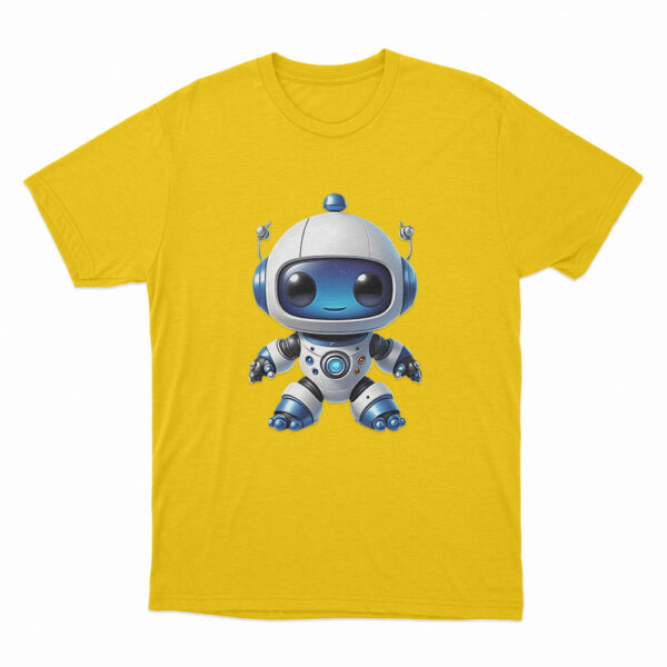 Astro Bot Cute Cartoon Robot Illustration T Shirt Yellow 3xl