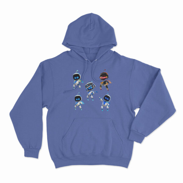 Astro Bot Five Cute Futuristic Robots Hoodie Blue 3xl