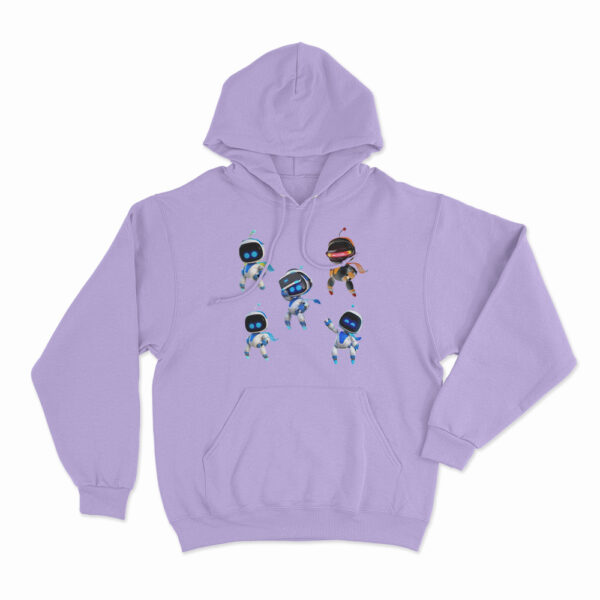 Astro Bot Five Cute Futuristic Robots Hoodie Purple 3xl