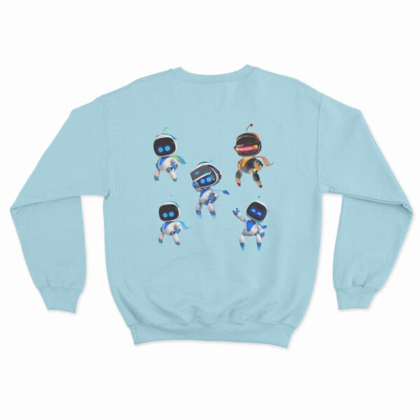 Astro Bot Five Cute Futuristic Robots Sweatshirt 2