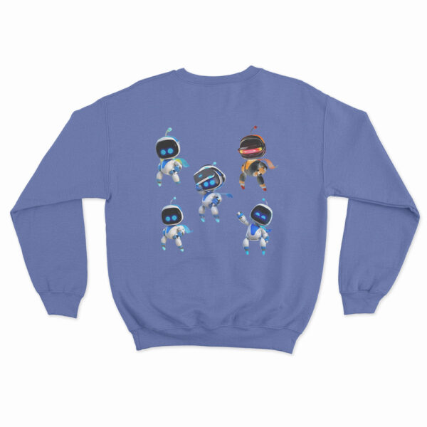 Astro Bot Five Cute Futuristic Robots Sweatshirt 3