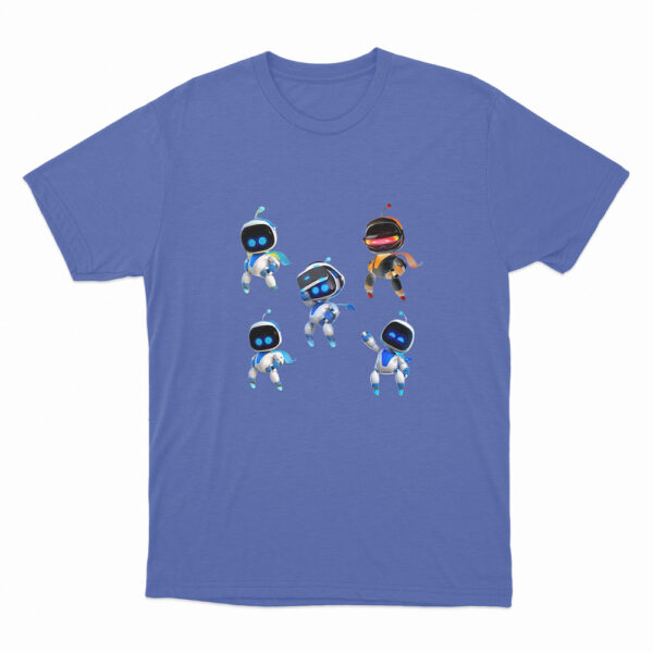 Astro Bot Five Cute Futuristic Robots T Shirt Blue 3xl