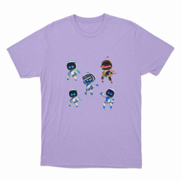 Astro Bot Five Cute Futuristic Robots T Shirt Purple 3xl