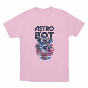 Astro Bot Game Characters Design T Shirt Pink 3xl