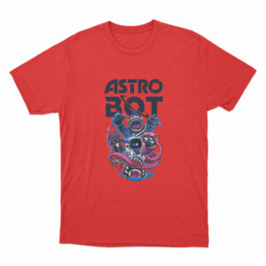 Astro Bot Game Characters Design T Shirt Red 3xl