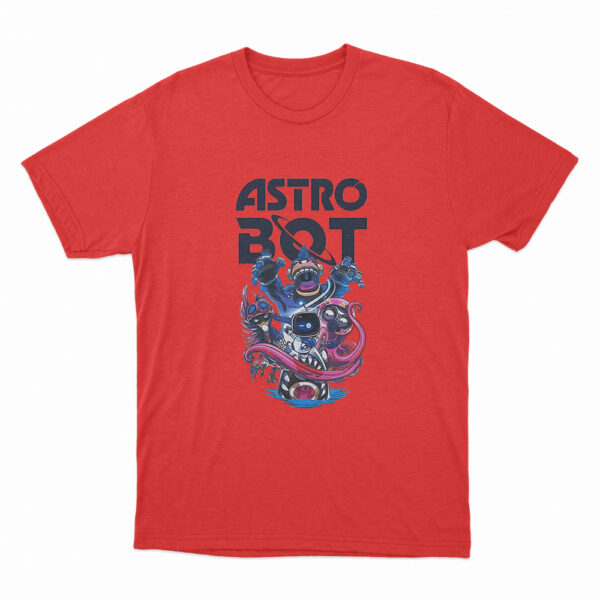 Astro Bot Game Characters Design T Shirt Red 3xl