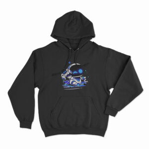 Astro Bot Holding Gaming Controller Hoodie Black 3xl