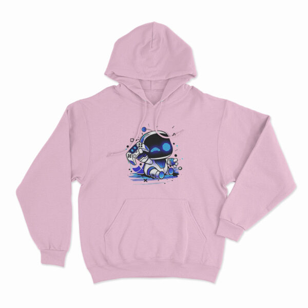 Astro Bot Holding Gaming Controller Hoodie Pink 3xl