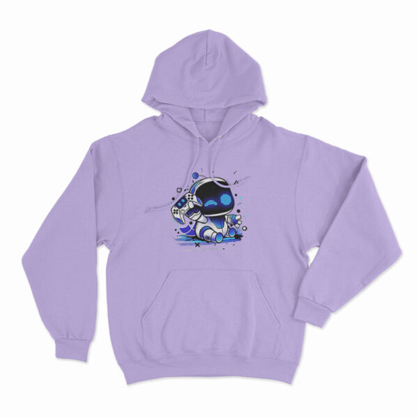 Astro Bot Holding Gaming Controller Hoodie Purple 3xl