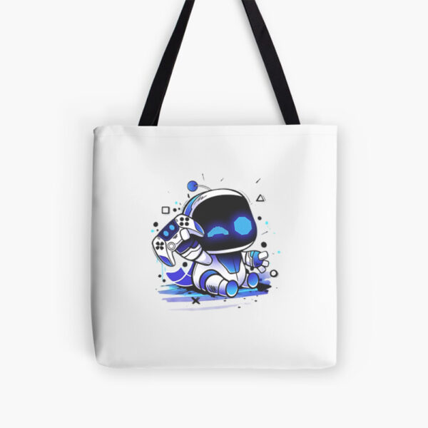 Astro Bot Holding Gaming Controller Tote Bag