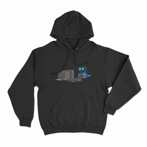 Astro Bot Playing Video Game Hoodie Black 3xl