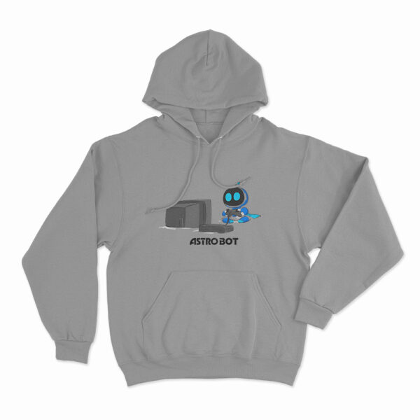 Astro Bot Playing Video Game Hoodie Grey 3xl