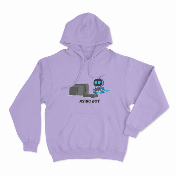 Astro Bot Playing Video Game Hoodie Purple 3xl