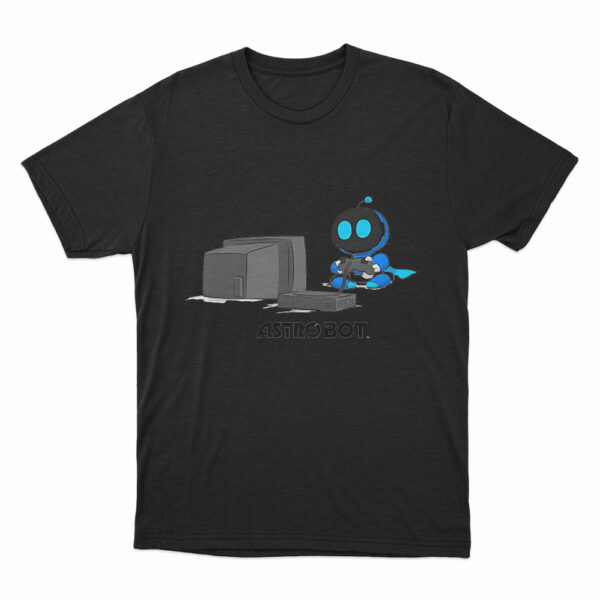 Astro Bot Playing Video Game T Shirt Black 3xl