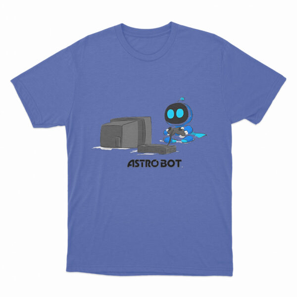 Astro Bot Playing Video Game T Shirt Blue 3xl