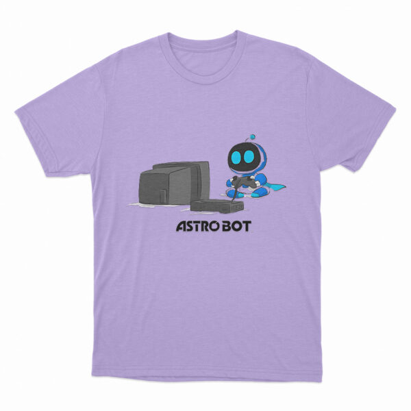 Astro Bot Playing Video Game T Shirt Purple 3xl