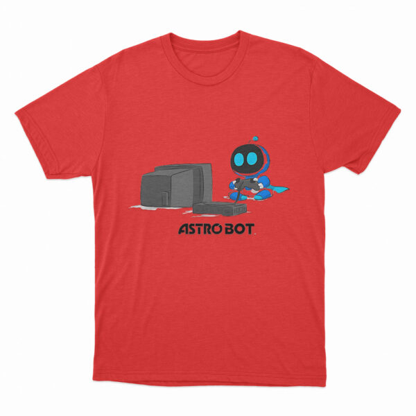 Astro Bot Playing Video Game T Shirt Red 3xl