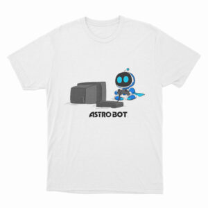 Astro Bot Playing Video Game T Shirt White 3xl