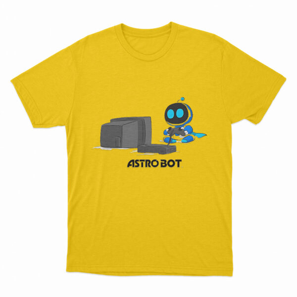 Astro Bot Playing Video Game T Shirt Yellow 3xl