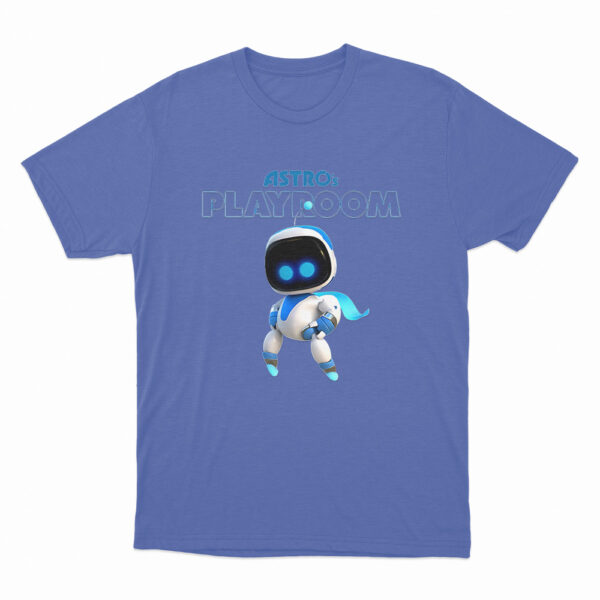 Astro Bot Playroom Robot Character T Shirt Blue 3xl