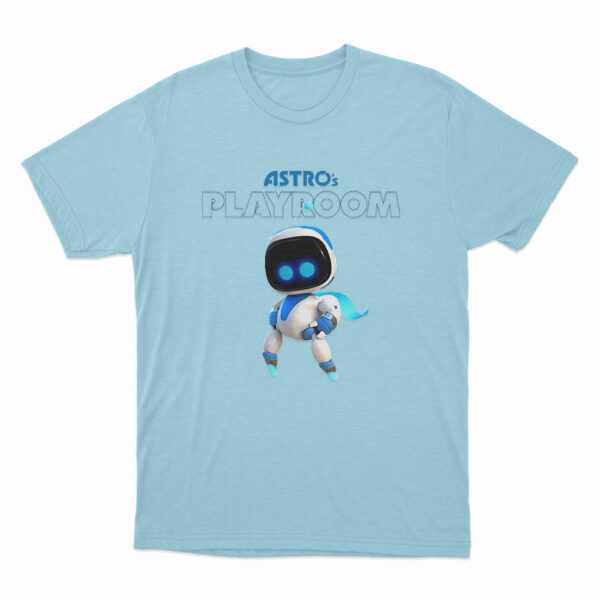 Astro Bot Playroom Robot Character T Shirt Sky Blue 3xl