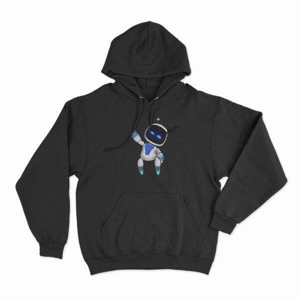 Astro Bot Small Waving Cartoon Hoodie Black 3xl