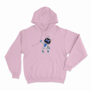 Astro Bot Small Waving Cartoon Hoodie Pink 3xl