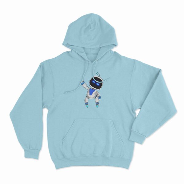 Astro Bot Small Waving Cartoon Hoodie Sky Blue 3xl