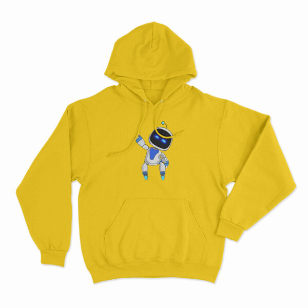 Astro Bot Small Waving Cartoon Hoodie Yellow 3xl