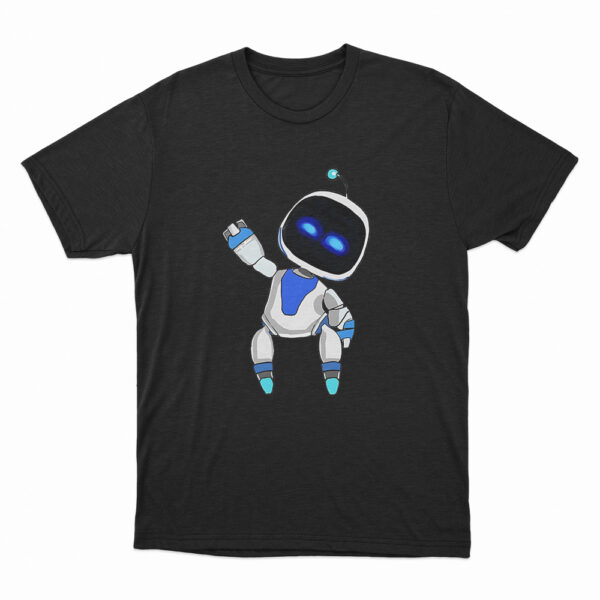 Astro Bot Small Waving Cartoon T Shirt Black 3xl