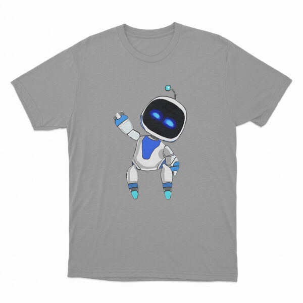 Astro Bot Small Waving Cartoon T Shirt Grey 3xl