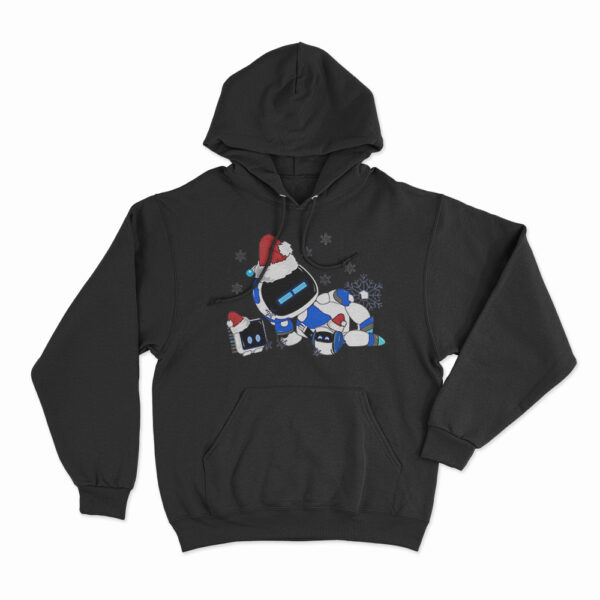 Astro Bot Wearing Santa Hats Hoodie Black 3xl