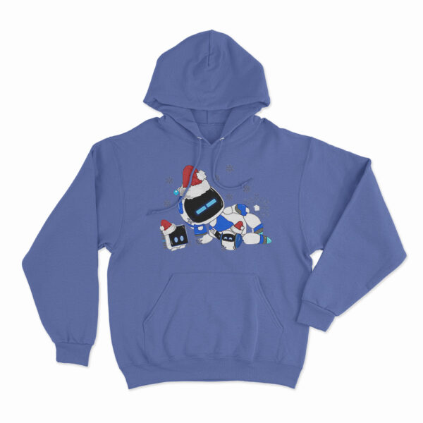 Astro Bot Wearing Santa Hats Hoodie Blue 3xl