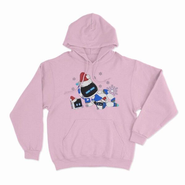 Astro Bot Wearing Santa Hats Hoodie Pink 3xl