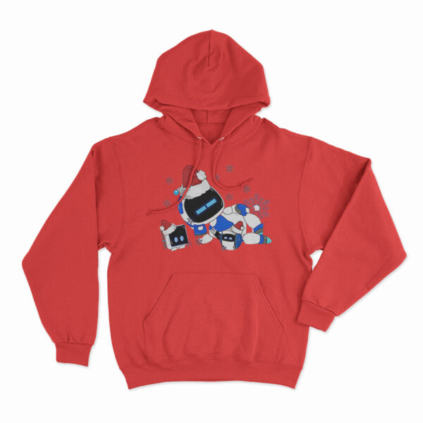 Astro Bot Wearing Santa Hats Hoodie Red 3xl